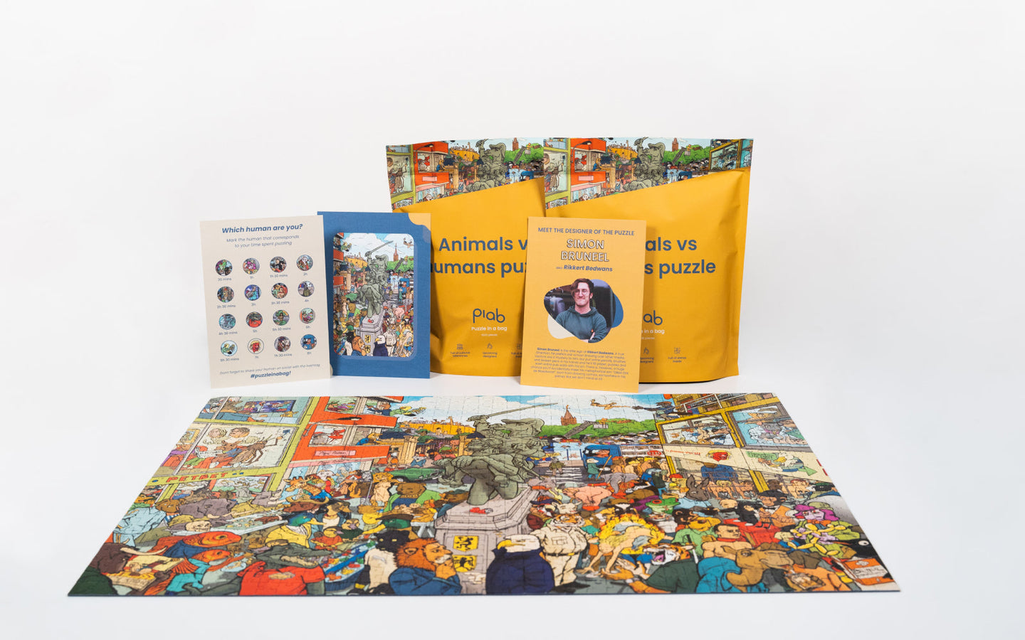 Puzzle in a bag - Animals vs Humans puzzel - afbeelding 3